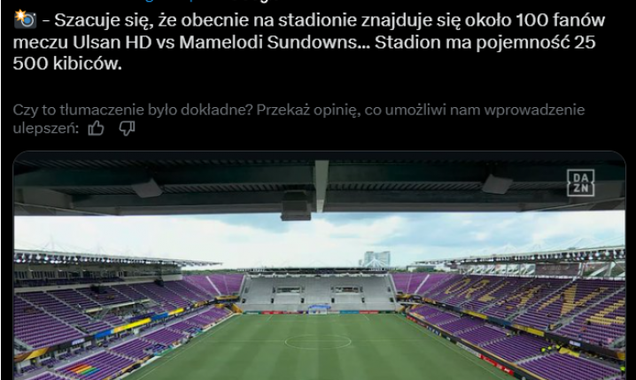FREKWENCJA na meczu KMŚ: Ulsan vs Mamelodi Sundowns xD
